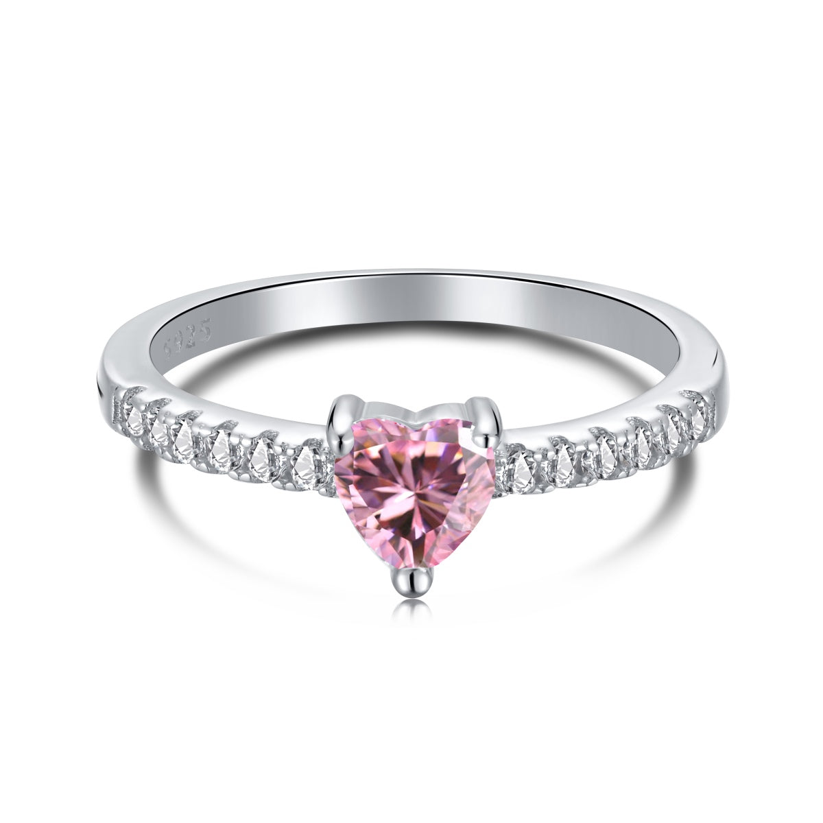 [Vera Jewelry]0.5 Carat CaratEternity Charming Heart Shape Lover Ring