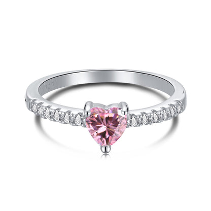 [Vera Jewelry]0.5 Carat CaratEternity Charming Heart Shape Lover Ring