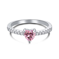 [Vera Jewelry]0.5 Carat CaratEternity Charming Heart Shape Lover Ring