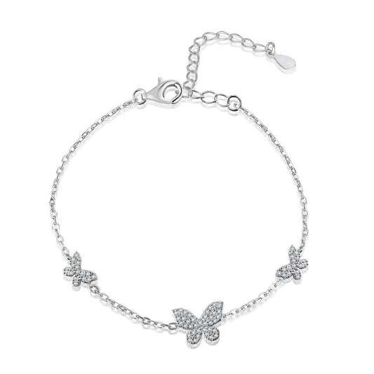 [Vera Jewelry]Delicate Butterfly Pendant Bracelet