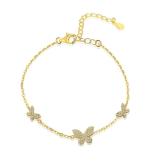 [Vera Jewelry]Delicate Butterfly Pendant Bracelet