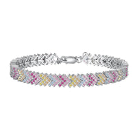 [Vera Jewelry]Ornate Sparkling Round Cut Party Bracelet