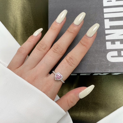 [Vera Jewelry]Eternity Splashy Romantic Heart Shape Lover Ring