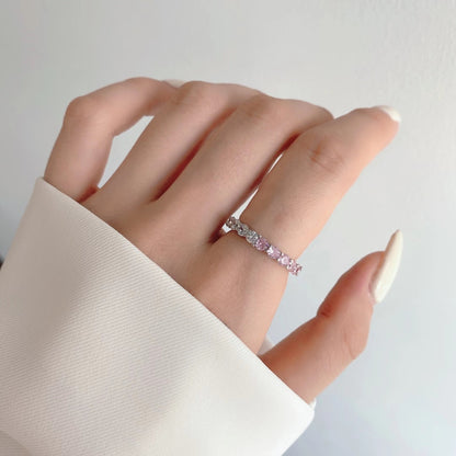 [Vera Jewelry]Sparkling Round Cut Tennis Ring