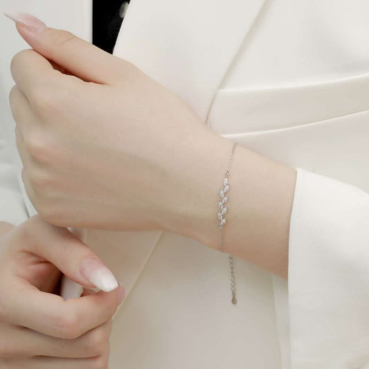 [Vera Jewelry]Elegant Wheat Leaves Shape Bracelet