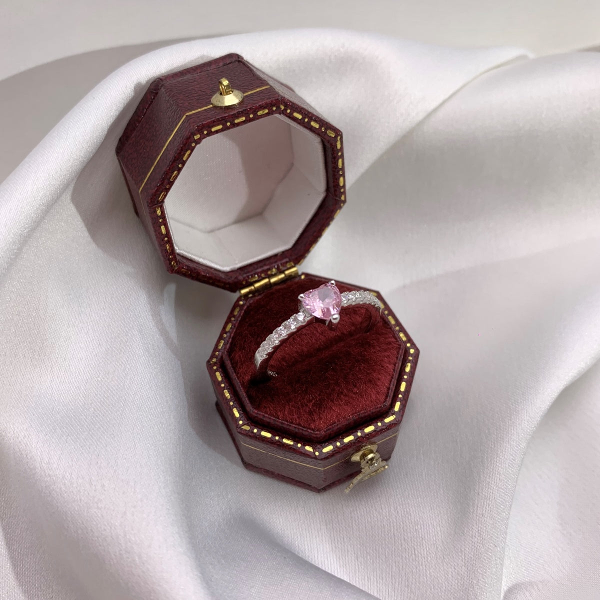[Vera Jewelry]0.5 Carat CaratEternity Charming Heart Shape Lover Ring
