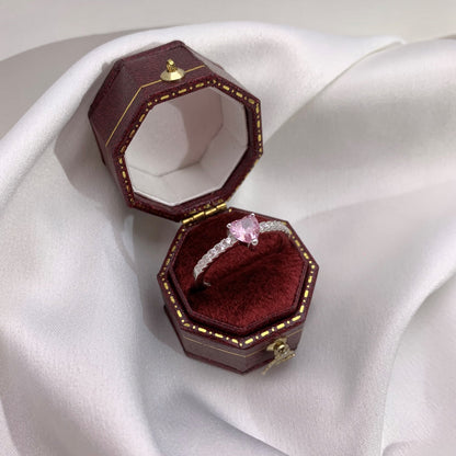 [Vera Jewelry]0.5 Carat CaratEternity Charming Heart Shape Lover Ring
