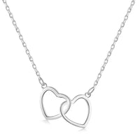 [Vera Jewelry]Sterling Silver Love Double Ring Necklace