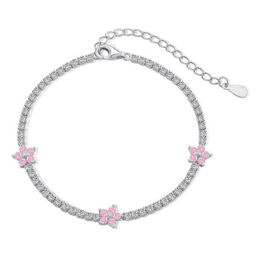 [Vera Jewelry] Funkelndes Tennisarmband in Blumenform