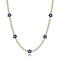 [Vera Jewelry]Luxurious Colorful Flower Tennis Necklace