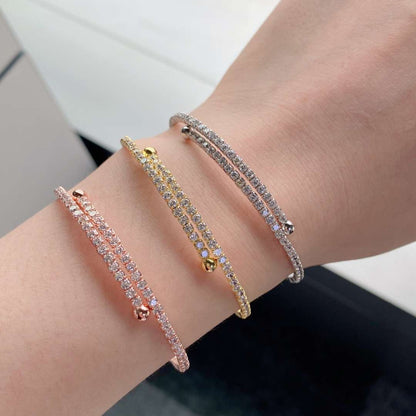 [Vera Jewelry]Row of Diamonds Round Fashion Bracelet