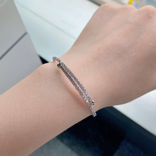 [Vera Jewelry]Row of Diamonds Round Fashion Bracelet