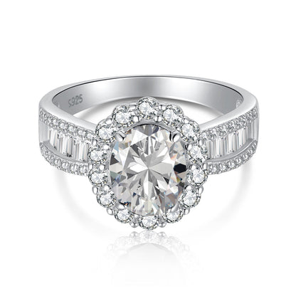 [Vera Jewelry]1.5 Carat Dazzling Charming Oval Cut Banquet Ring