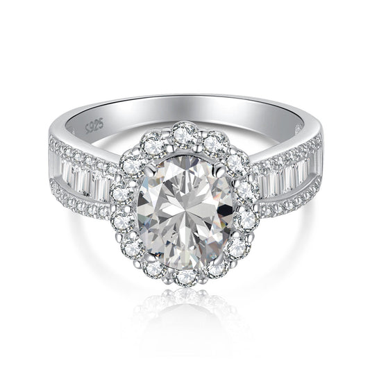 [Vera Jewelry]1.5 Carat Dazzling Charming Oval Cut Banquet Ring