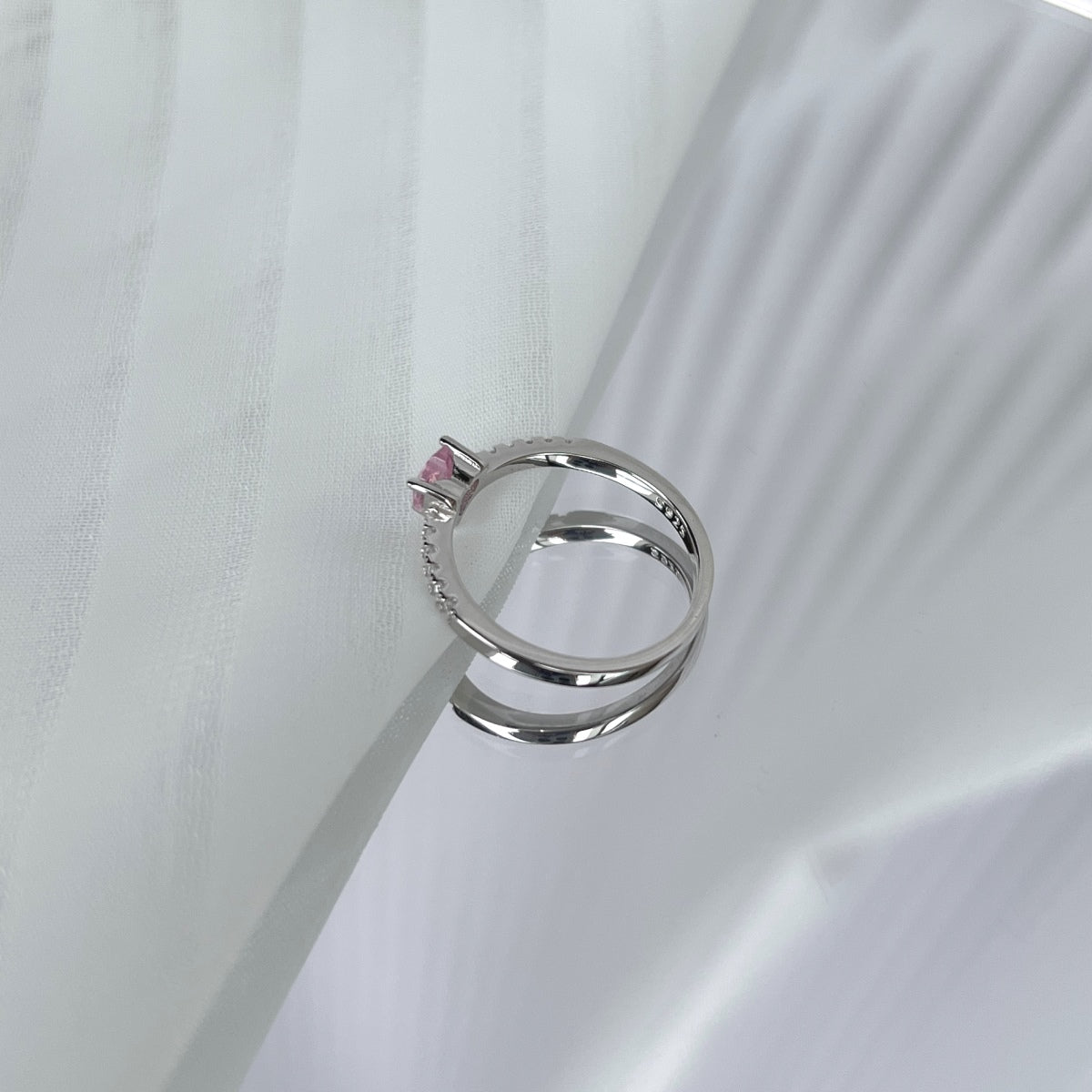 [Vera Jewelry]0.5 Carat CaratEternity Charming Heart Shape Lover Ring
