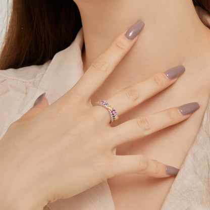 [Vera Jewelry]Unique Colorful Marquise Cut Daily Ring