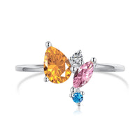 [Vera Jewelry]Radiant Colorful Multi Cut Daily Ring