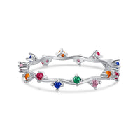 [Vera Jewelry]Radiant Colorful Round Cut Daily Ring