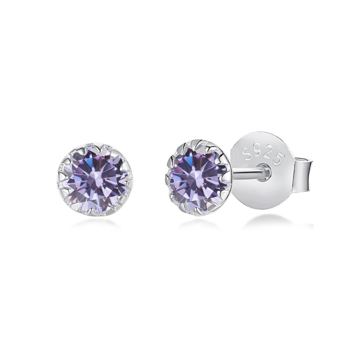 [Vera Jewelry]Sparkling Colorful Round Shape Earrings