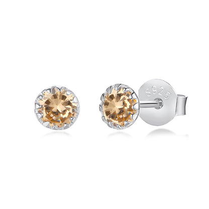 [Vera Jewelry]Sparkling Colorful Round Shape Earrings