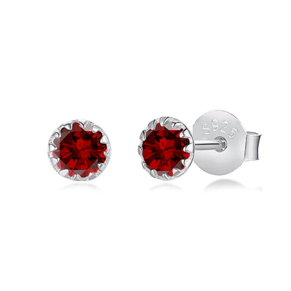 [Vera Jewelry]Sparkling Colorful Round Shape Earrings