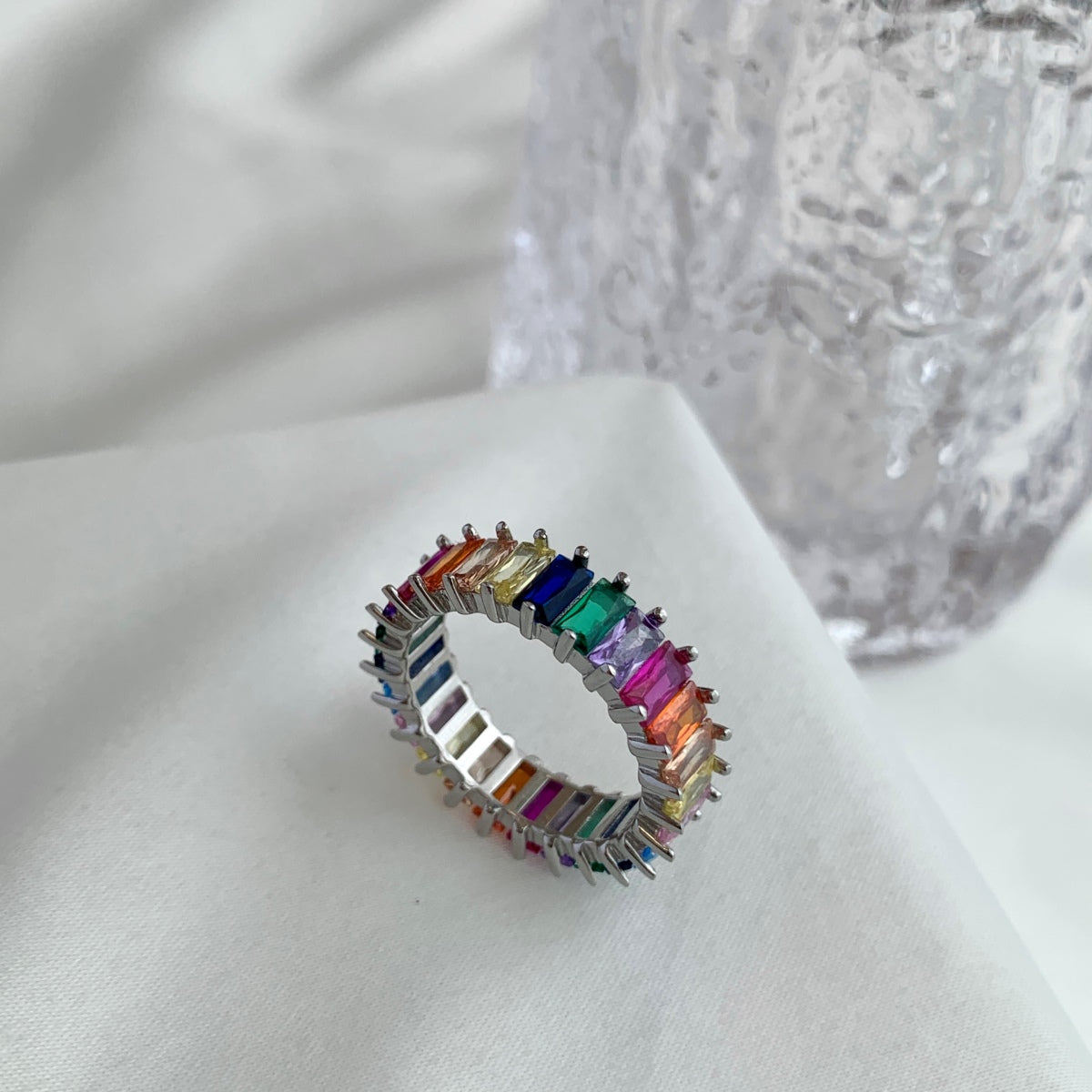 [Vera Jewelry]Unique Colorful Radiant Cut RIng