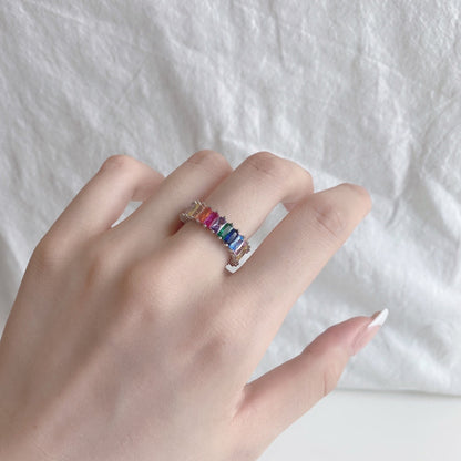 [Vera Jewelry]Unique Colorful Radiant Cut RIng