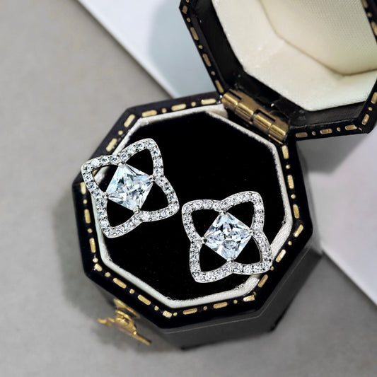 [Vera Jewelry]Elegant Star Shape Princess Cut Daily Earrings