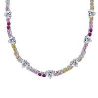 [Vera Jewelry]Delicate Colorful Rainbow Tennis Chain