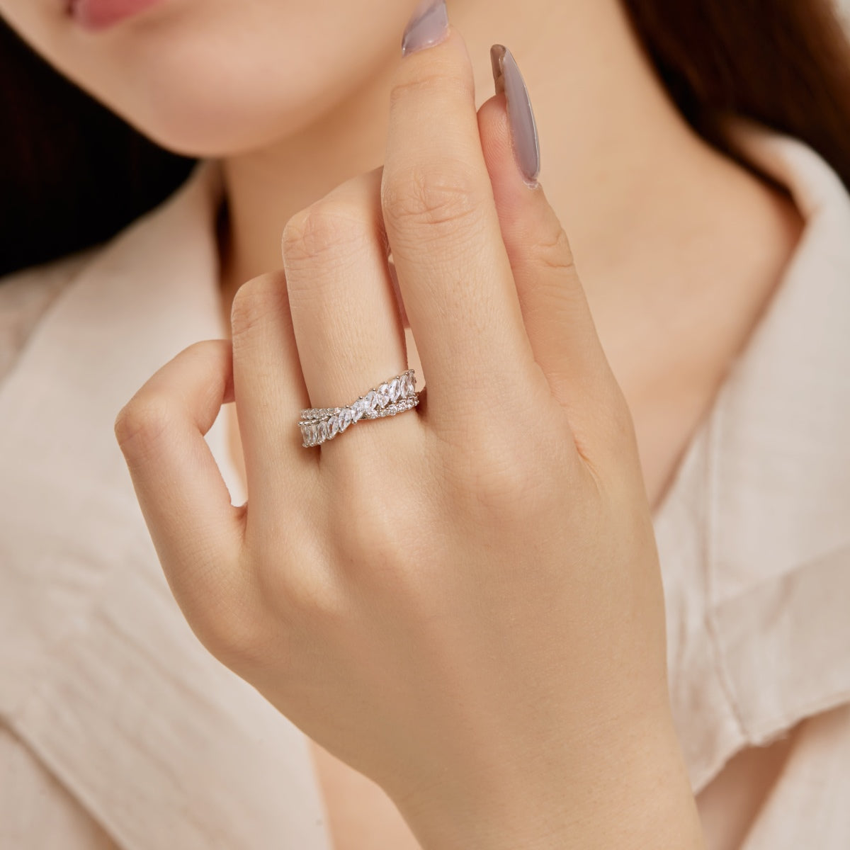 [Vera Jewelry]Unique Colorful Marquise Cut Daily Ring