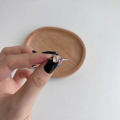 [Vera Jewelry]Radiant Colorful Multi Cut Daily Ring