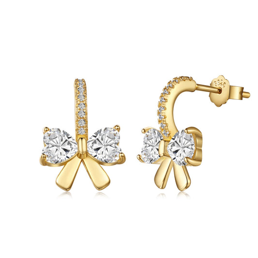 [Vera Jewelry]Exquisite Earrings With Heart-Shaped Bow Design