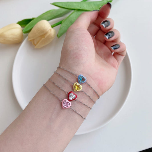 [Vera Jewelry]Sparkling Romantic Heart Shape Lover Bracelet