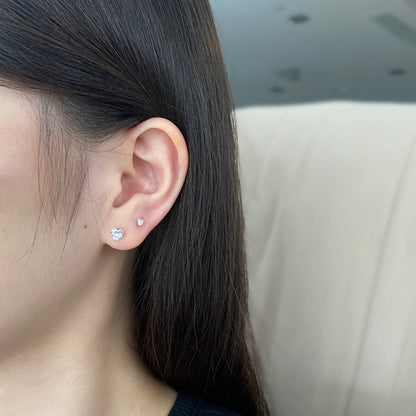 [Vera Jewelry]Sparkling Heart Shaped Simple Earrings