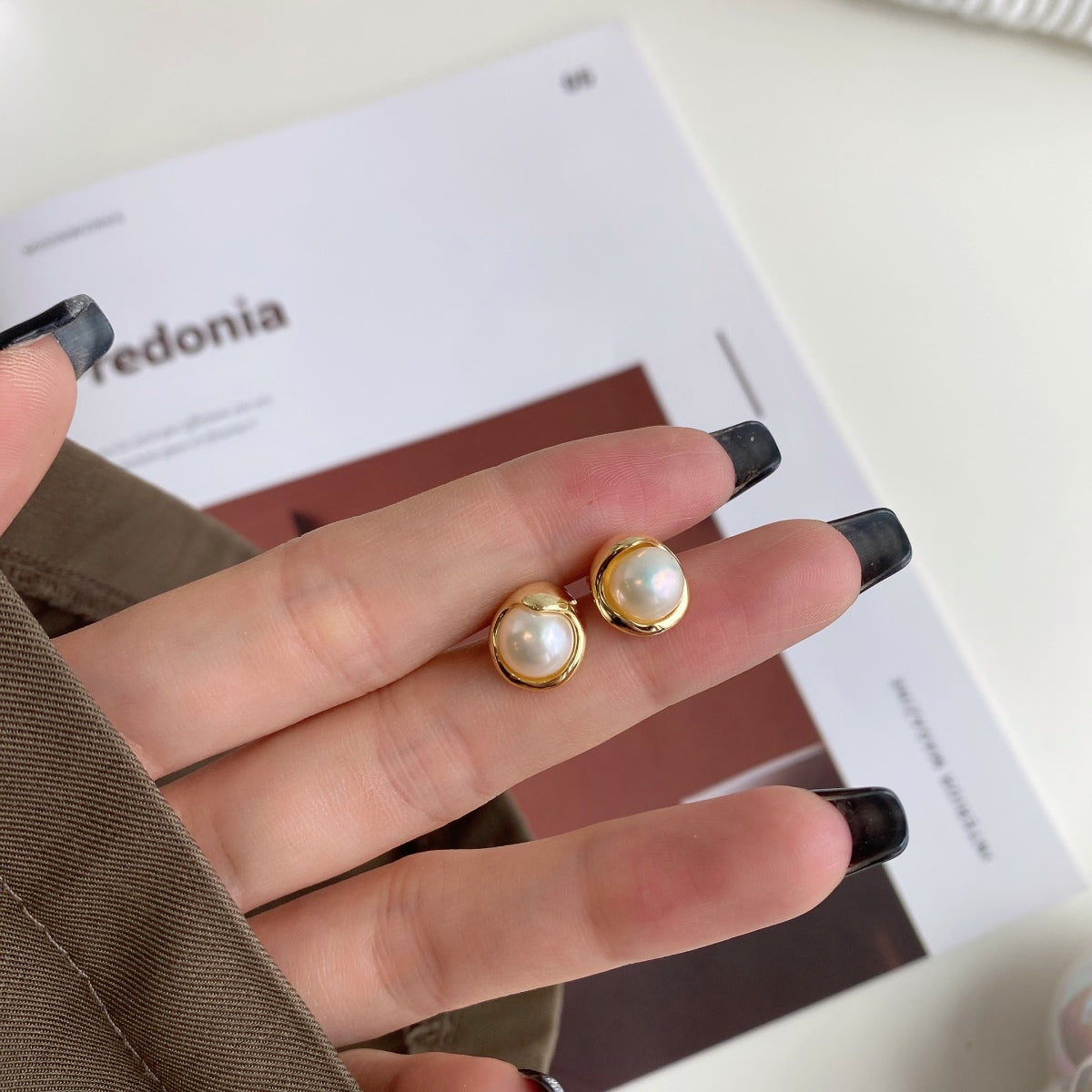 [Vera Jewelry]Dainty Bread Pearl Earrings