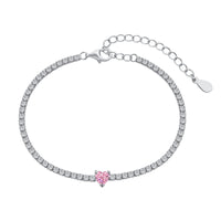 [Vera Jewelry]0.5 Carat Elegant Romantic Heart Shape Lover Bracelet