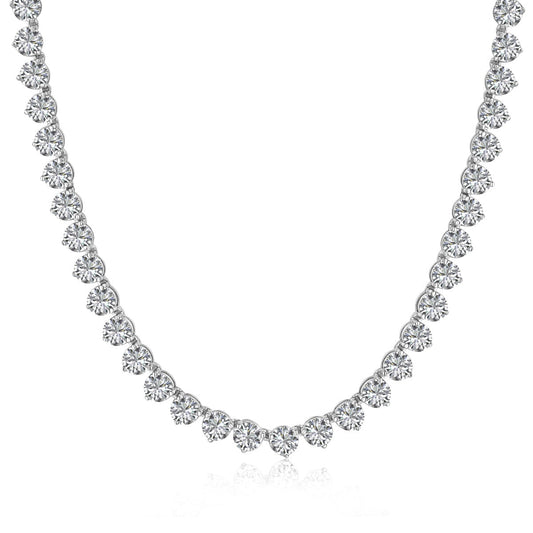 [Vera Jewelry]Ornate Heart Cut Tennis Necklace