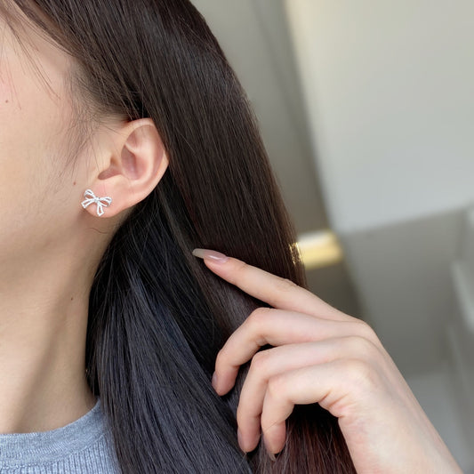 [Vera Jewelry]Dainty Bow Shape Earrings