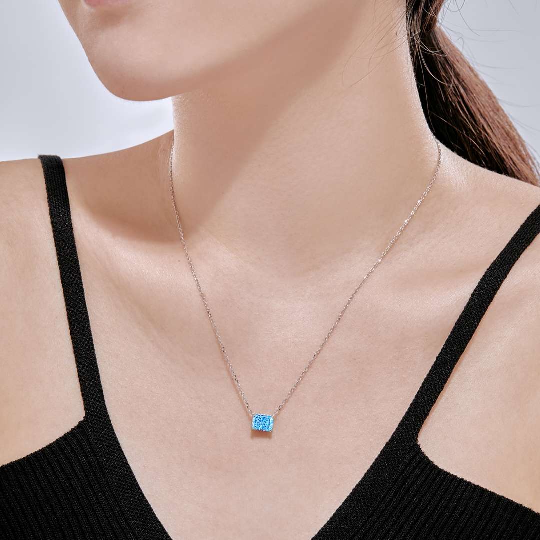 [Vera Jewelry]Luxurious Square Shape Colorful Necalack