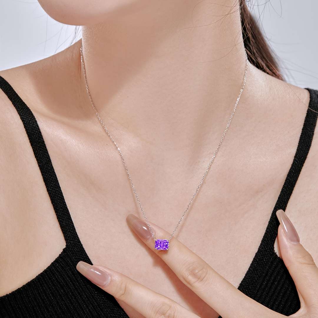 [Vera Jewelry]Luxurious Square Shape Colorful Necalack