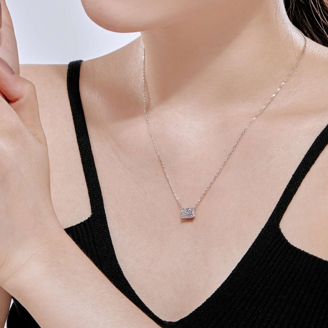 [Vera Jewelry]Luxurious Square Shape Colorful Necalack