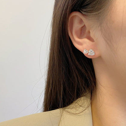 [Vera Jewelry]Double Heart-Shape Classic Princess Style Earrings