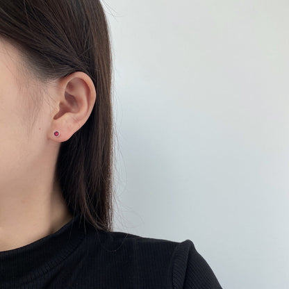 [Vera Jewelry]Sparkling Colorful Round Shape Earrings
