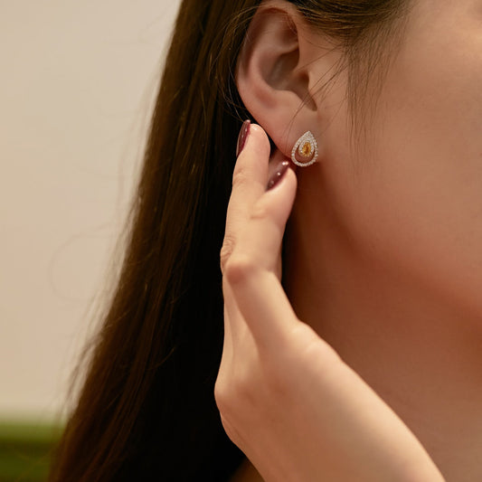 [Vera Jewelry]Sparkling Delicate Water Drop Shape Daily Earrings