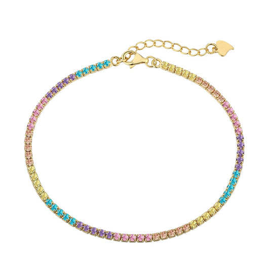 [Vera Jewelry]Dazzling Colorful Round Cut Daily Bracelet