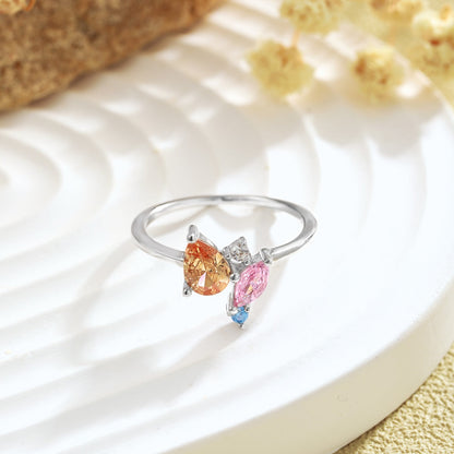 [Vera Jewelry]Radiant Colorful Multi Cut Daily Ring