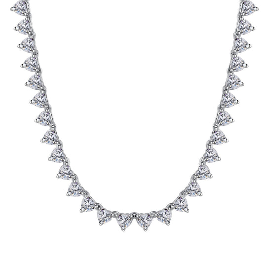 [Vera Jewelry]Ornate Heart Cut Tennis Necklace