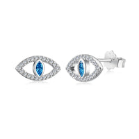 [Vera Jewelry]Blue Devil Eyes Hollow Stud Earrings
