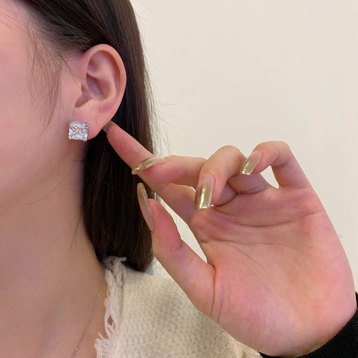 [Vera Jewelry]Delicate Square Shape Earrings