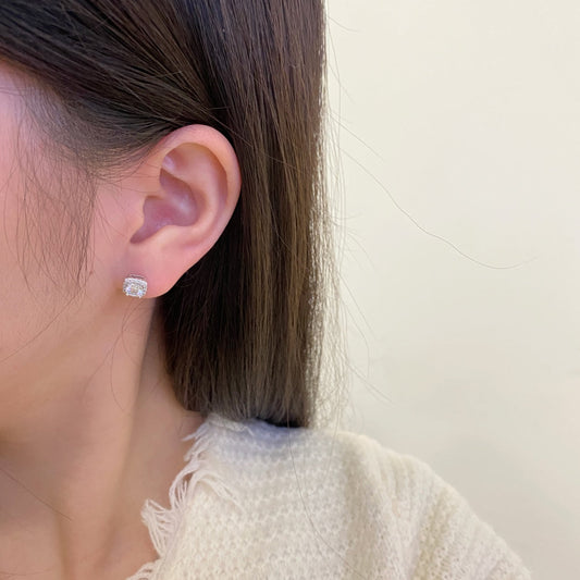 [Vera Jewelry]Classic Round Center Stone Stud Earrings
